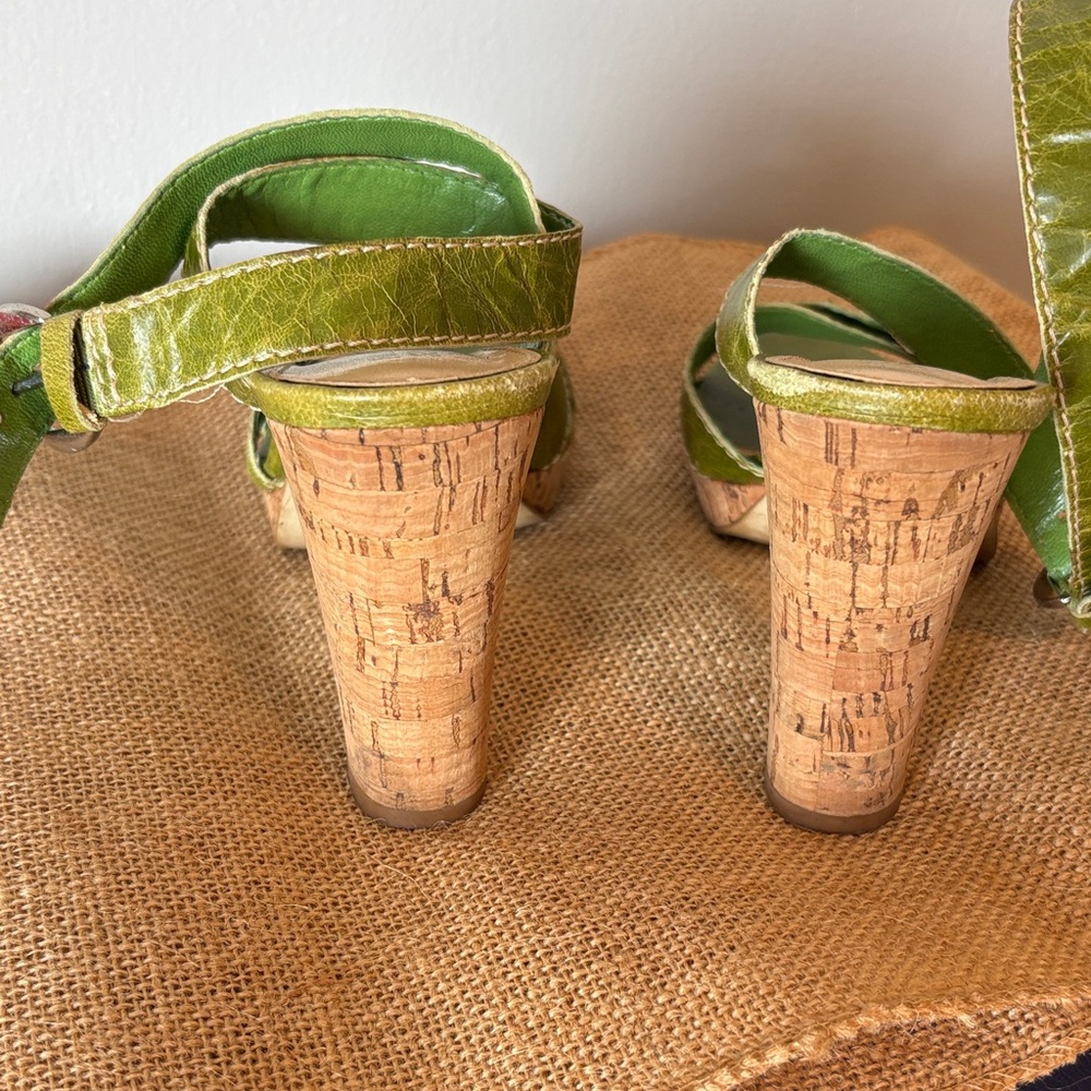Franco Sarto Green Strappy Heeled Sandals - Picture 4 of 12